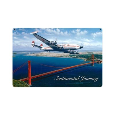 US Stahlblechschild 30x45 Sentimental Journey San Francisco Golden Gate Bridge