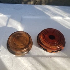Pair of small old chinese carved wood stand