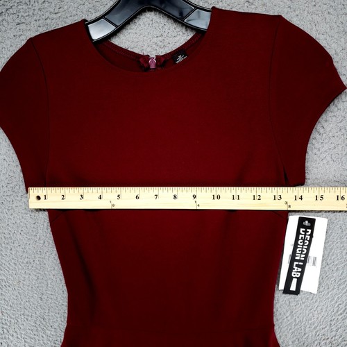Design Lab Lord Taylor Maroon Cap Sleeve Formal S Dress Cheer Theme Striped $88 - Picture 10 of 18