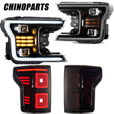 4PCS VLAND LED Headlights&Smoked Tail Lights For 2018-2019 Ford F-150