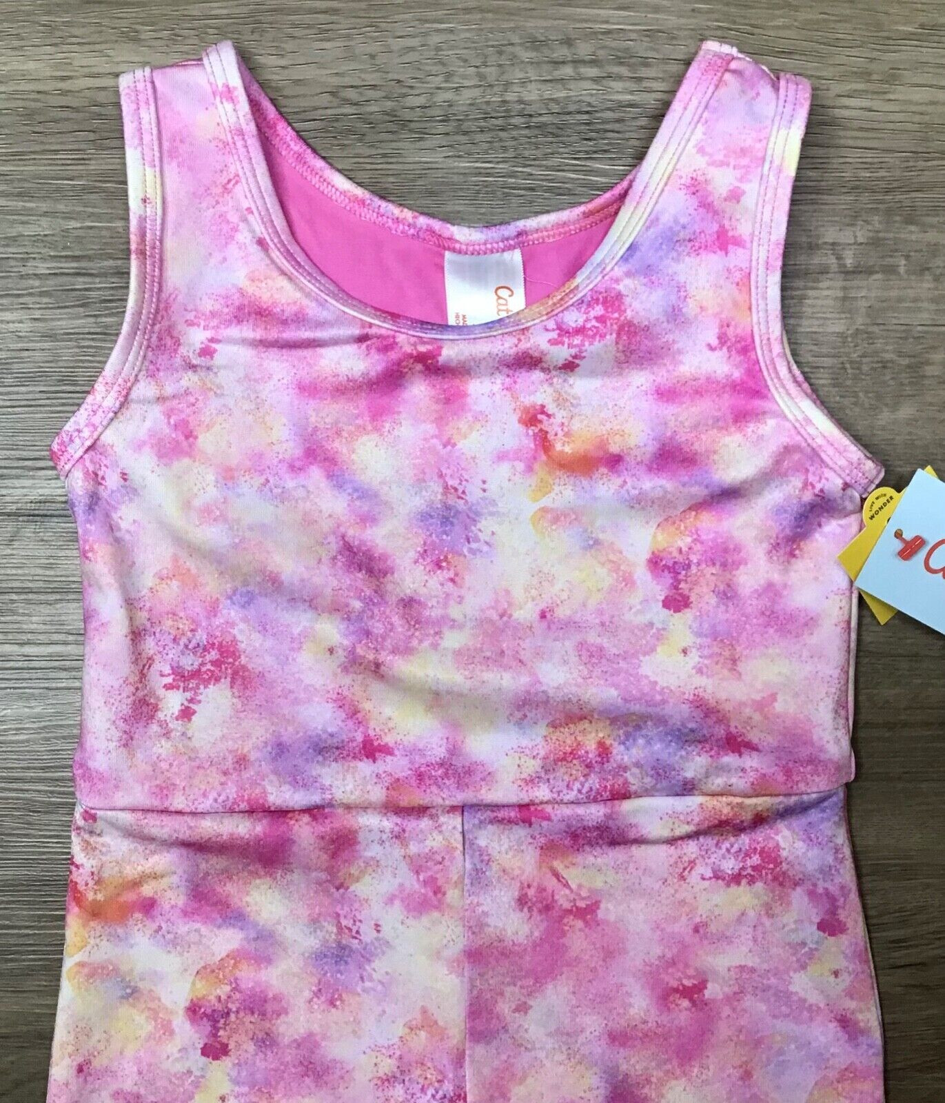 Girls' Gymnastics Dance Ballet PullOn Biketard Leotard TieDye Pink