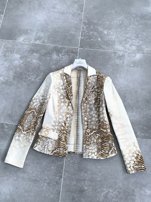 Vintage Women's ROBERTO CAVALLI Lizard Blazer Jacket SZ S-M UK 8 - 10 EU 36 - 38