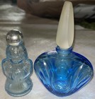 Lot Of 2 Blue Glass Avon Perfume Bottles Angel — photo 3
