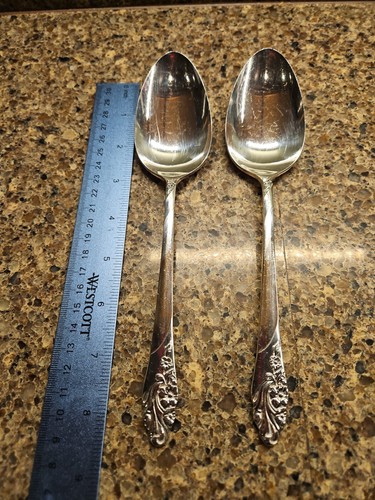 Oneida Community *Evening Star* Serving Spoon Silverplate lot of 2 1950's - Picture 8 of 8