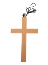 Large Divine Cross Monk or Nun Costume Gold Halloween Plastic Necklace, One-Size