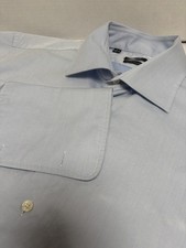 SUITSUPPLY Tessitura Monti Two Ply Italian Cotton Blue French Cuff 45x 17 3/4