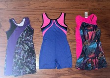 Girls Lot 3 Gymnastics Unitard Leotard Freestyle Danskin Future Star 6x 7/8