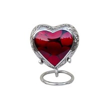 Beautiful Mystic Small Red Heart Keepsake Urn for Human Ashes