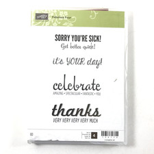 Stampin Up FABULOUS FOUR 134174 Rubber Cling Stamp Set Sayings