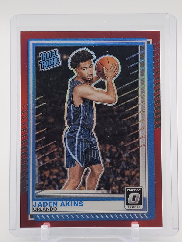 JADEN AKINS 2025-26 DONRUSS OPTIC RATED ROOKIE RED PRIZM /99 #103 Q3694