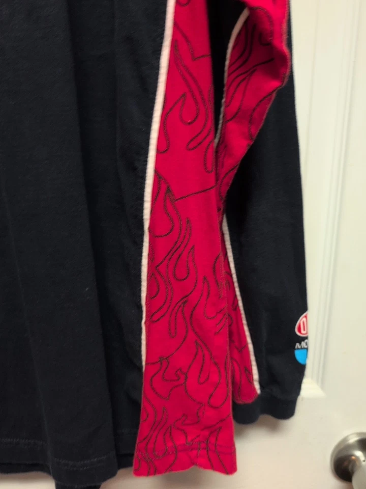 Mens Jeff Gordon 24 Shirt Size L Blue Long Sleeves Red Flame Inserts - Image 3 of 4