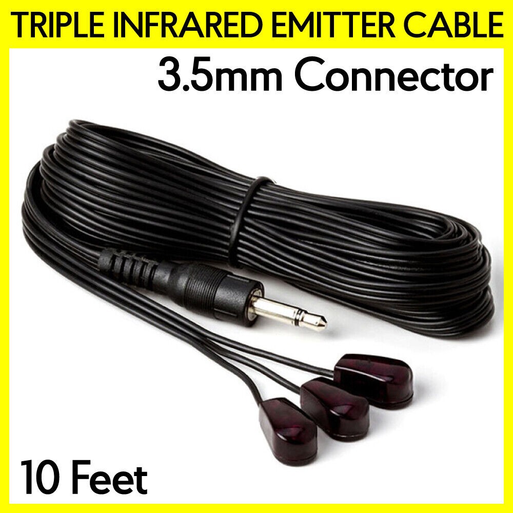 10FT Triple IR Emitter Cable for Infrared Signal Extender 3.