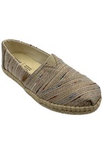 TOMS Women's Alpargata Loafer Birch Metallic Slubby Stripe