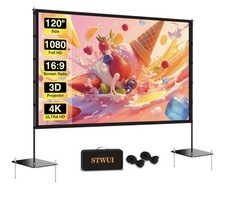 Exterior-Proyector-Pantalla-con-Soporte - 120” Portátil (la bolsa de viaje ha dañado)
