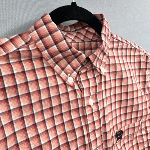 Cinch Western Shirt Boy 12 L Pink Red Plaid Cowboy Button Rodeo Ranch Farm Chore - Picture 7 of 13
