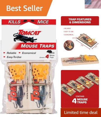 Eco-Friendly 4 Pack Mouse Traps - Simple and Effective Indoor Pest Solution
