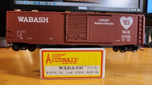 Wabash RR 50' SD Boxcar 21548 con Kadee Sprung Trucks ruedas de metal Accurail HO | Zustand: Used