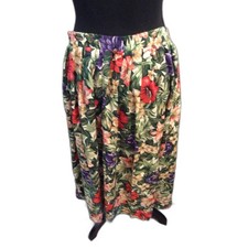 Made in USA Vintage Koret Floral Skirt Midi Boho Botanical XL Pull On 80s
