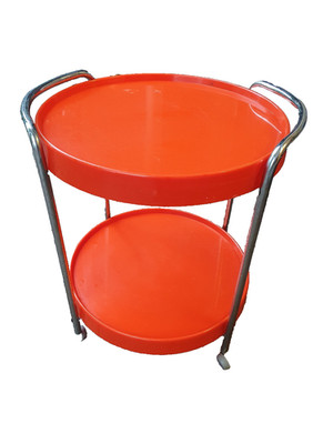 Chariot de bar pliable vintage/table d'appoint sur roulettes