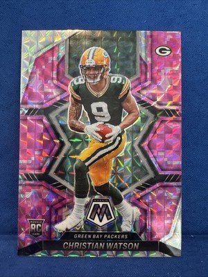 2022 Mosaic Christian Watson RC Pink Prizm Rookie Green Bay Packers