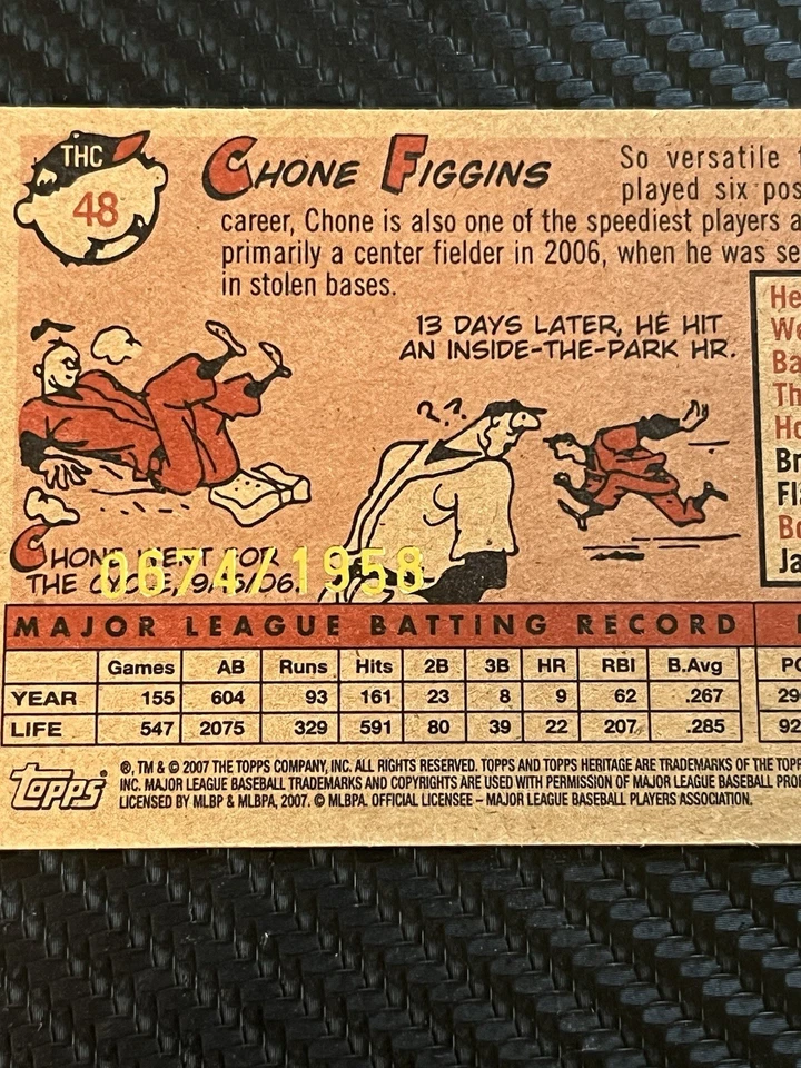 2007 Topps Heritage Chrome /1958 Chone Figgins #THC48 Los Angeles Angels - Image 3 of 3