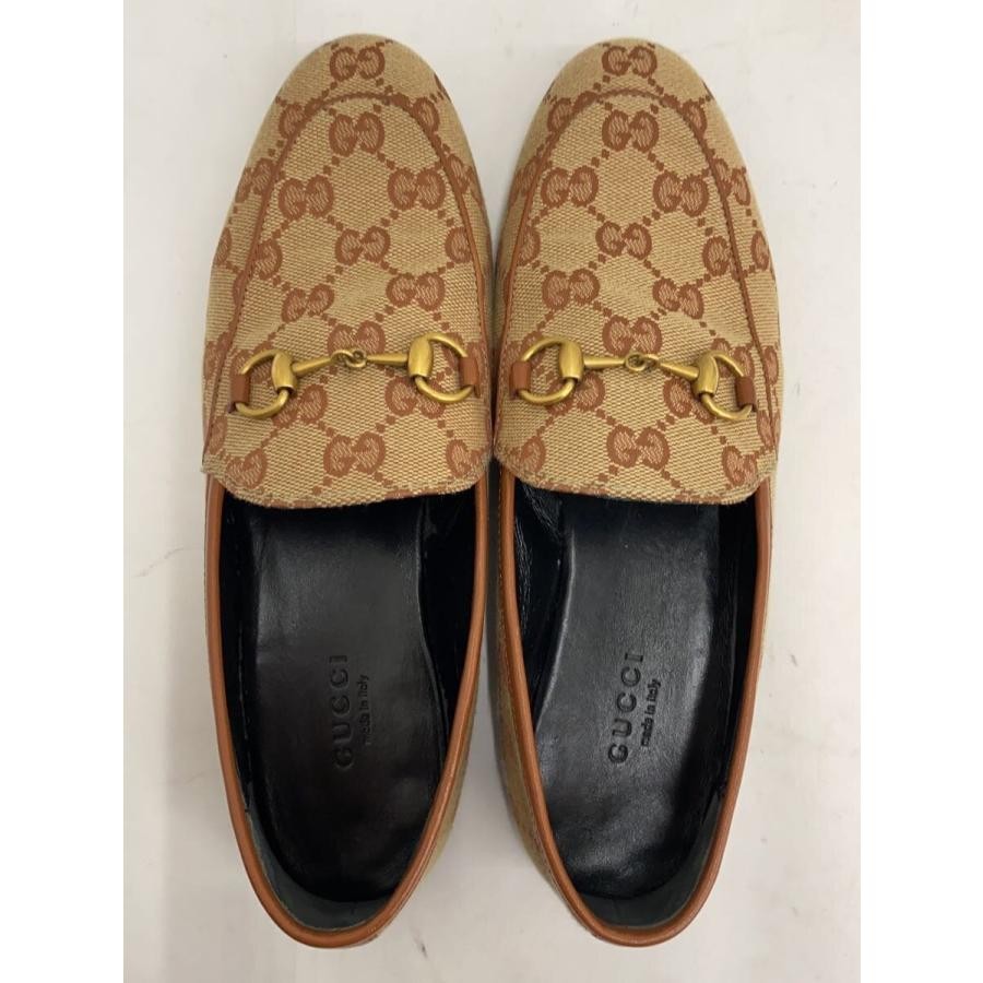 GUCCI Women's Bit GG Canvas Loafers Dress Shoes Size:36/JP:23 Brown 141144K Auth thumbnail 3