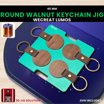 WeCreat Lumos Round Walnut Keychain Jig | Laser Engraving Template