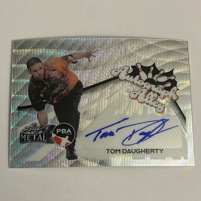 Tom Daugherty Autographed Alley Silver 2024 Leaf Metal PBA Bowling Card #27/49