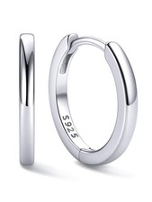 ChicSilver 925 Sterling Silver Huggie Earrings for Women 12MM,