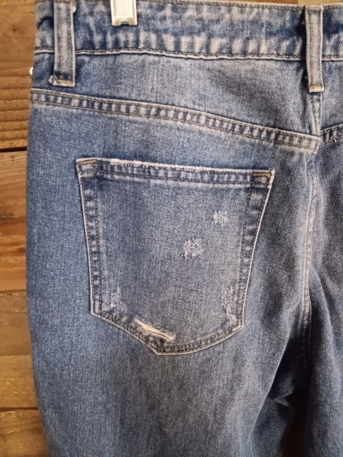 Mica LA Distressed Patchwork Cropped Tapered Jean… - image 6