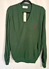 Izod V neck Sweater Size M Pullover Long Sleeve Green new