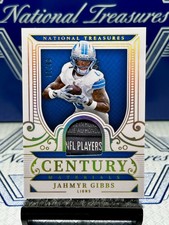 2025 National Treasures Jahmyr Gibbs Century Material Gold NFL Laundry Tag/10🔥