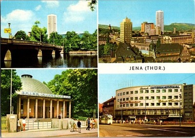 Vintage Jena Germany Multi-View Postcard Zeiss Planetarium Hotel International