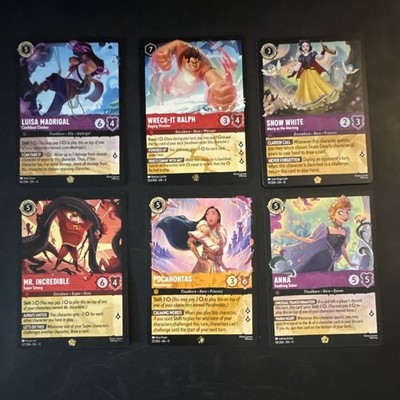 Disney Lorcana Wilds Unknown Character Card Lot (6) Luisa + More