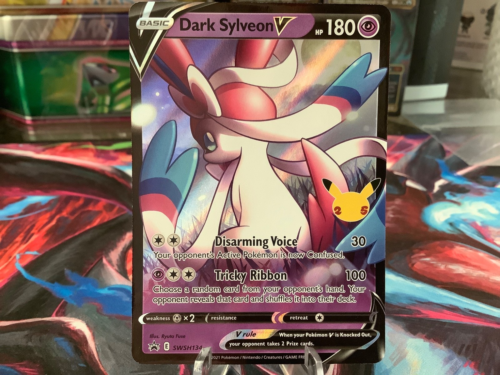 Dark Sylveon V - Pokémon TCG Celebrations Black Star Promo Pokemon Card SWSH134