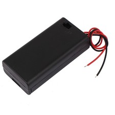 2 Pcs 3V Power Supply 2 x AA Battery Holder Enclosed Case Box Switch 160mm