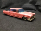 VINTAGE Tin Friction 1950's Pink Cadillac Bandai Made in Japan