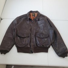 Vintage Avirex A-2 Jacket Mens Large Brown Leather Flight Bomber Air USA