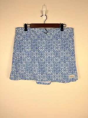 RipSkirt Hawaii Blue Print Medium Length 2 Wrap Skirt Adjustable Swim Coverup