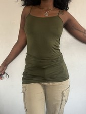 Dynamic Olive Green Sleeveless Spaghetti Strap Bodycon Mini Dress One Size