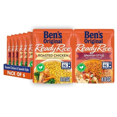 BEN'S ORIGINAL Ready Rice Roasted Chicken and Spanish Style Flavored Rice Variet