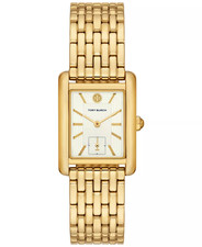 Tory Burch Women's Eleanor Stainless Steel Bracelet Watch Gold 18 mm NEW
