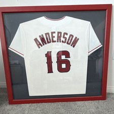 Garret Anderson #16 Framed Autographed Baseball Jersey