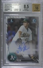 2016 Bowman Draft Chrome Pick Refractor 327/499 AJ Puk #CDA-AP BGS 8.5 Auto 8p8