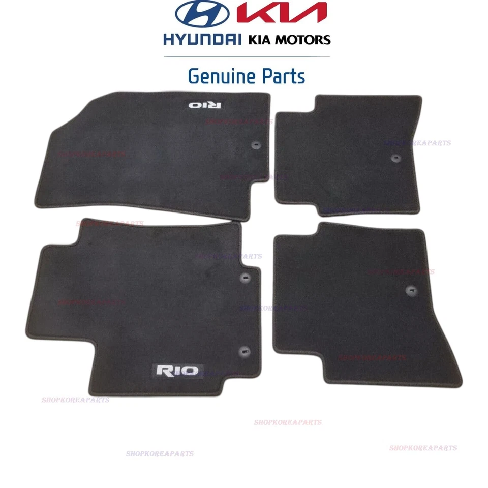 SE ADAPTA A: 11 - 17 KIA RIO 4 PUERTAS 5 PUERTAS JUEGO DE ALFOMBRILLAS ALFOMBRILLAS NEGRAS 4 PIEZAS OEM NUEVAS Foto 3 de 4