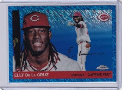 2025 TOPPS CHROME PLATINUM ELLY De La CRUZ #4 BLUE LAVA REFRACTOR 055/100 REDS!!
