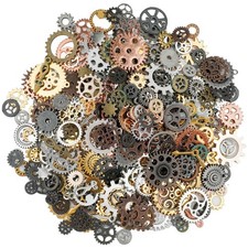 300 Gram Antique Steampunk Gear, Mixed DIY Punk Steam Metal Clock Gear Decoratio