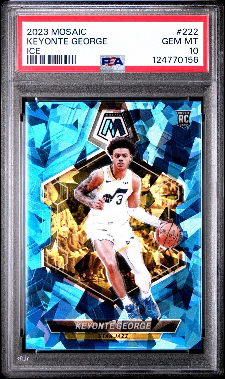 2023-24 Panini Mosaic Mosaic Ice #222 Keyonte George RC ROOKIE /125 PSA 10