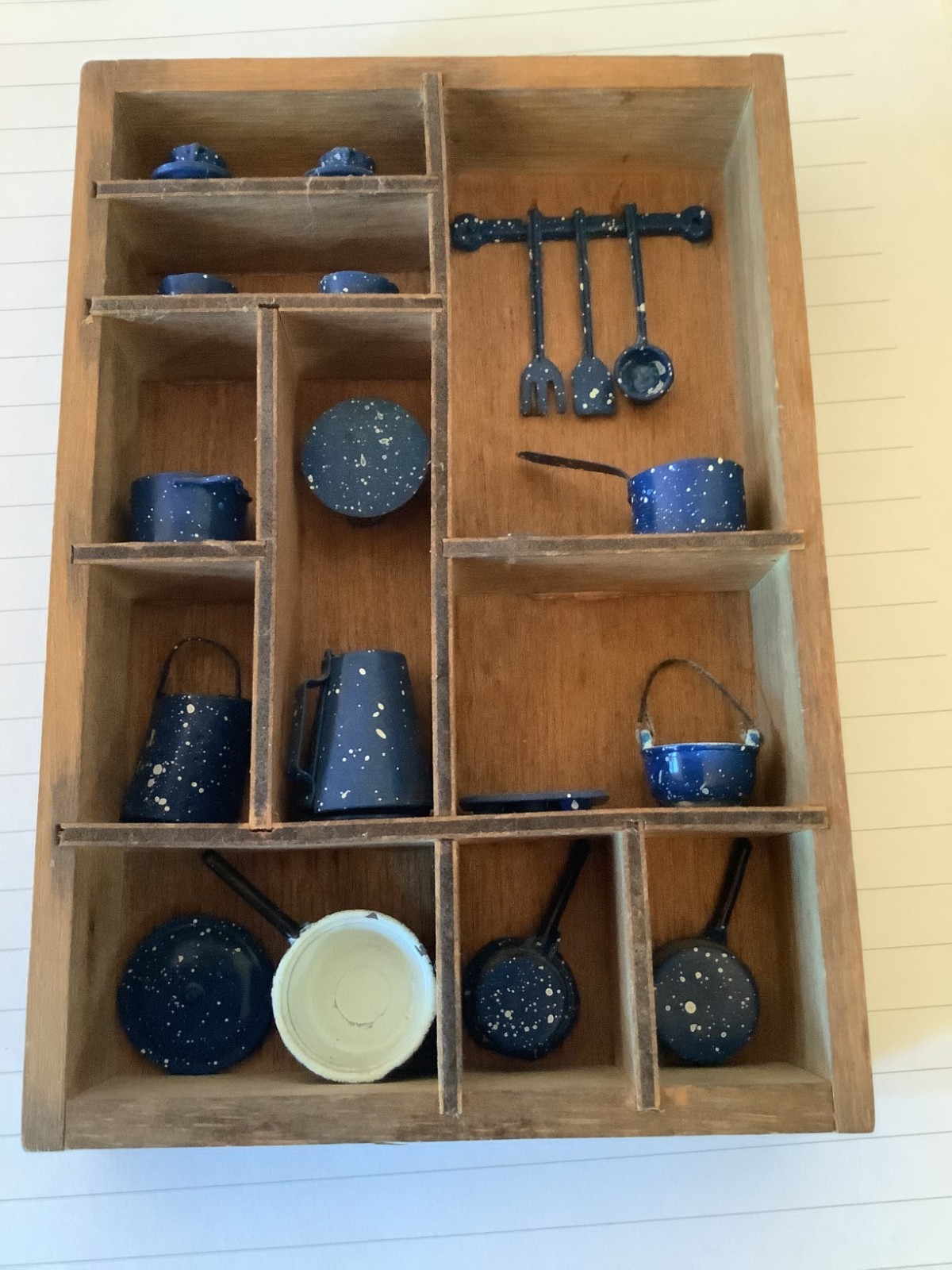Vintage miniature dollhouse kitchen set