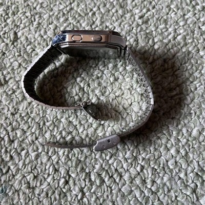 Casio T-2000 Digital Watch Vintage 1970s Stainless Steel Band
